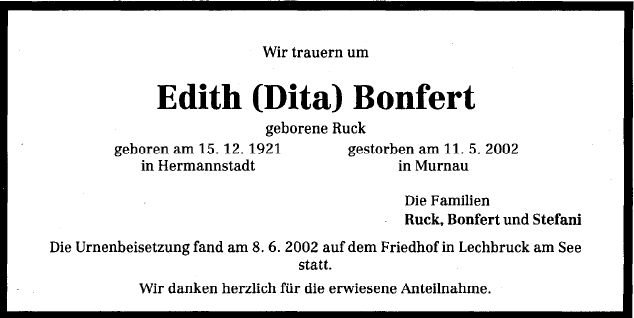 Ruck Edith 1921-2002 Todesanzeige